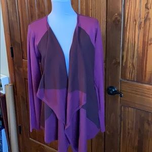 NWT magenta and eggplant flyaway cardigan